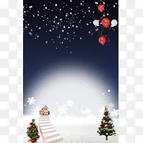 冬天雪景海报背景