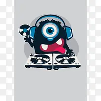 卡通动画音乐DJ海报设计背景