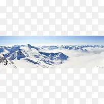 大气雪山冬天景色蓝色banner