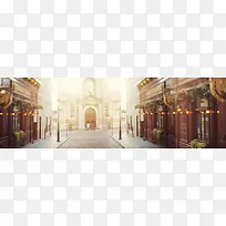 高大上 铁塔 绚丽背景banner