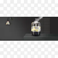 双11创意水壶促销黑色背景