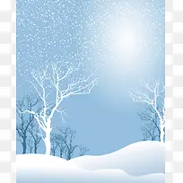 矢量质感手绘雪景背景素材