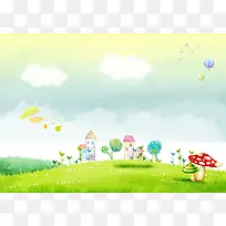 手绘卡通幼儿舞蹈艺术海报背景素材