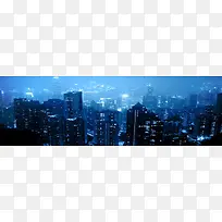 蓝色深邃夜景海报背景