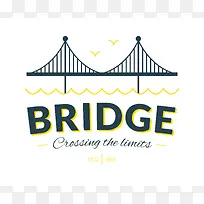 卡通桥梁logo简约背景素材