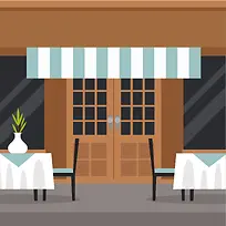 手绘餐厅餐桌背景素材