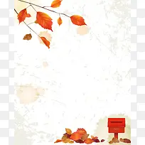 矢量涂鸦秋季枫叶文艺背景