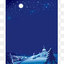 平安夜下雪冬季海报背景素材