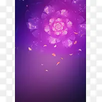 紫色花朵美容化妆品海报背景素材