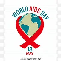世界艾滋病日红丝带背景素材
