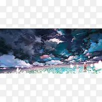 插画星空背景