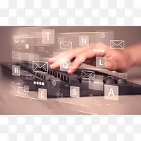 手指电子产品图标科技平面广告