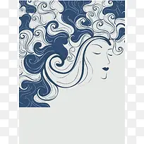 优雅女性头发波纹背景素材