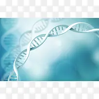清新蓝色渐变DNA分子结构背景素材