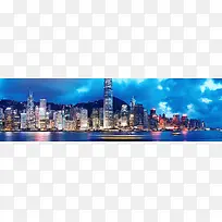 夜晚城市大厦风景