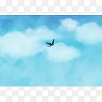 欧式唯美天空主题画册海报矢量背景素材