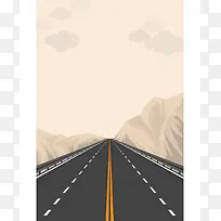 扁平卡通跑道比赛跑道背景设计