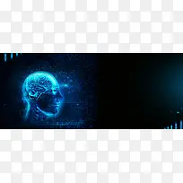 蓝色人工智能科技AI机器人banner