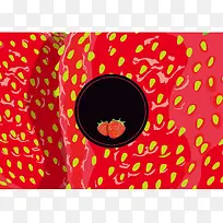 创意草莓表面与标签背景