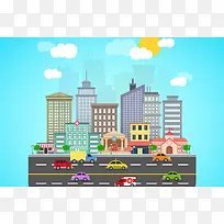 扁平城市公路背景