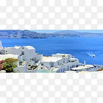 浪漫爱琴海旅游海报背景图