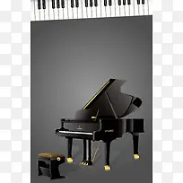 矢量大气音乐社团钢琴演奏乐器海报