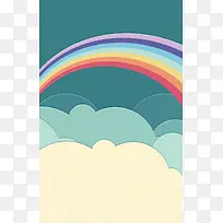 树林间的彩虹背景素材