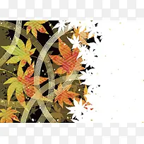 中式和风树叶背景