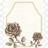 手绘花朵灰色不规则形状标签背景素材