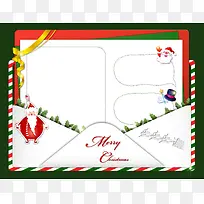 矢量卡通圣诞节信封明信片背景