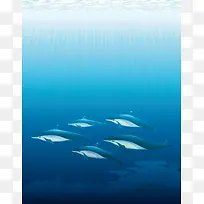 矢量卡通海底鱼群背景素材