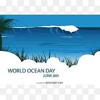 世界海洋日海报背景素材
