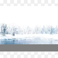 冬季河边雪景海报背景模板