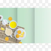 韩式清新食品餐饮广告详情页矢量背景素材