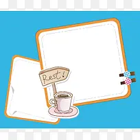 矢量卡通边框咖啡手绘背景素材