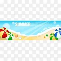 沙滩夏日彩色皮球背景素材