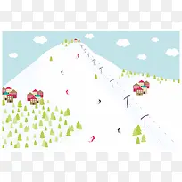 雪山滑雪场海报背景模板