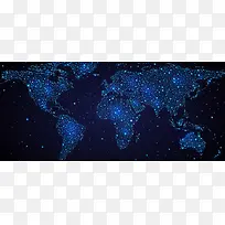 科技感世界地图背景banner