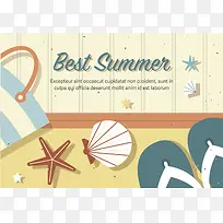可爱儿童风夏日贺卡海报手绘背景素材
