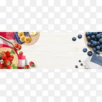 健康水果美食俯视海报banner