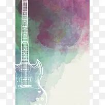 简约的音乐节水彩背景素材
