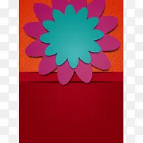 矢量卡通立体折纸花朵背景