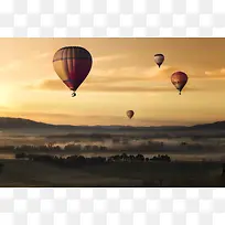 热气球 背景 天空 白云 飞翔11