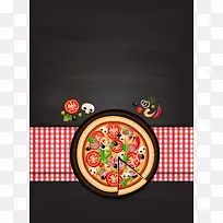 矢量美食西餐披萨背景