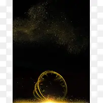 黑色简约金表质感高考倒计时背景素材