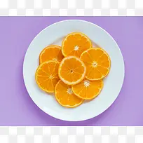 橙子 切片 盘子 食物