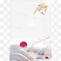 中国风江山如画创意古风矢量海报背景模板