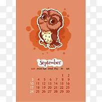 日历2017年9月挂历日期时间