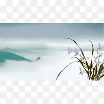 中国风兰花背景