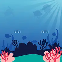 海洋海藻海报背景